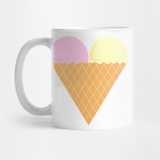 Pink And Yellow Love Heart Ice-Cream Digital Art | Melanie Jensen Illustrations Mug